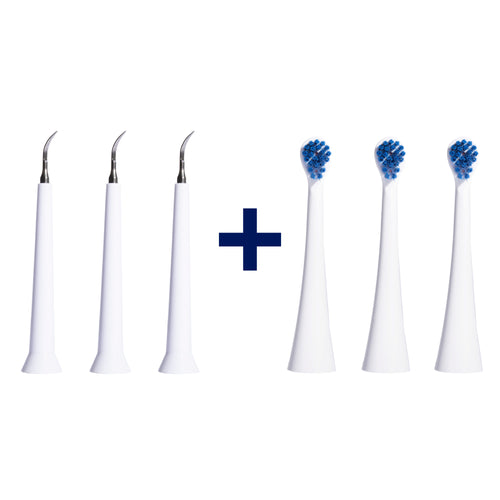 3 Scaler heads + 3 Toothbrush heads - Compatible with Canivet Kit